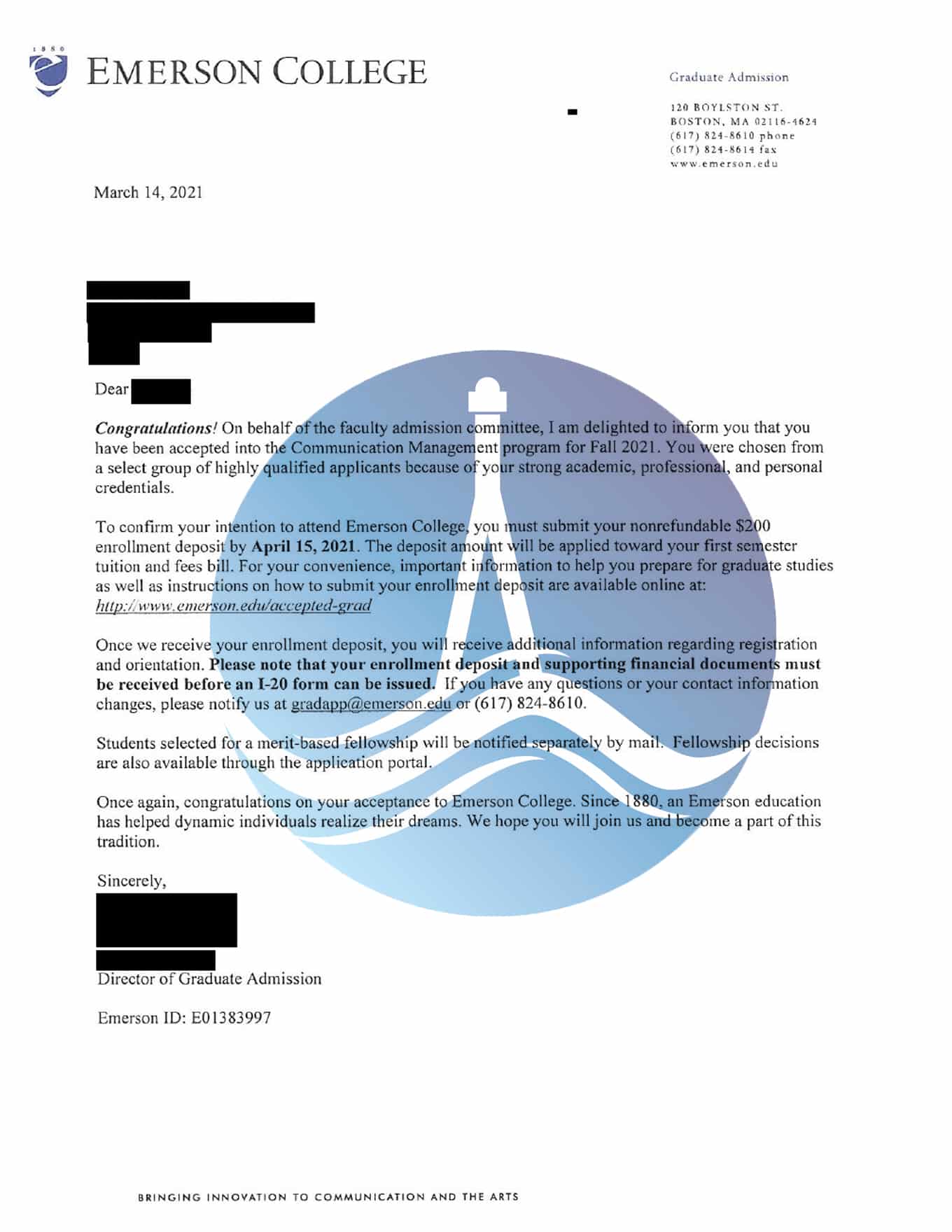 愛默生學院Offer